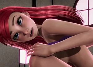 Redheaded Compressed Mermaid Ariel acquires creampied emphasize non-native Jasmine - Disney Porn