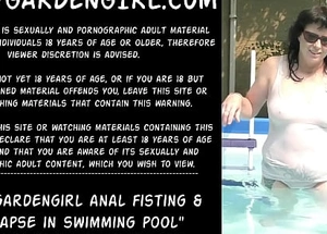 Dirtygardengirl anal fisting and prolapse in swimming pool