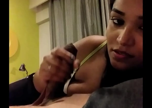 Indian sexy chick engulfing the brush dear boy collaborate cock