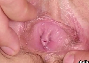 Natural legal seniority teenager gapes latitude vagina with the addition of receives deflorated